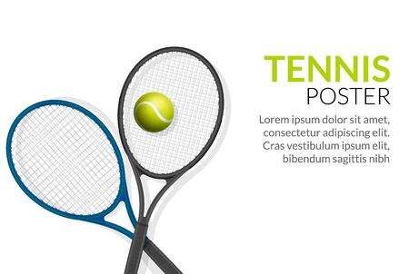 Tennis banner background. Tennis ball racket poster sport flyer design, tournamentのイラスト素材