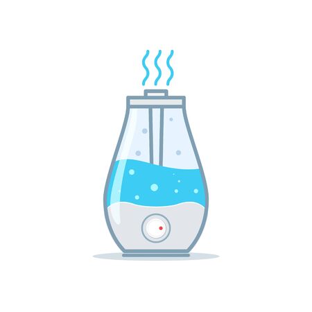 Humidifier air diffuser icon. Purifier microclimate ultrasonic home flat icon, healthy humidityのイラスト素材
