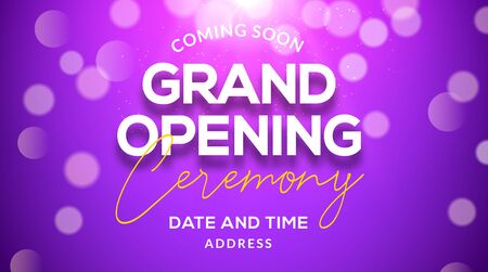 Grand Opening ceremony poster concept invitation. Grand opening event decoration party template.のイラスト素材