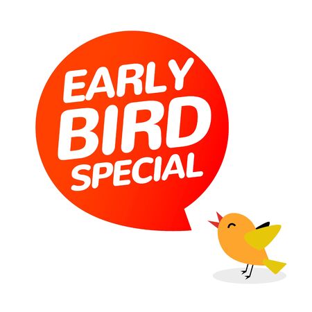Early bird discount vector special offer sale icon. Early bird icon cartoon promo sign bannerのイラスト素材