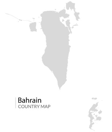 Bahrain map vector icon. Arabic bahrain detailed flat country map.のイラスト素材