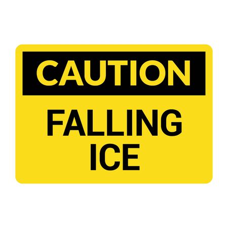 Caution falling ice snow danger icon. Warning fallin ice safety symbol.のイラスト素材