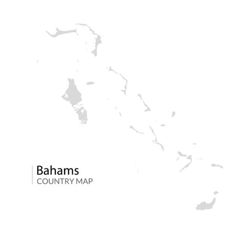 Bahams vector map. Nassau caribbean island country. Bahama map illustrationのイラスト素材