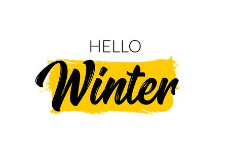 Hello Winter Vector Typography Type Text Font Banner Royalty Free