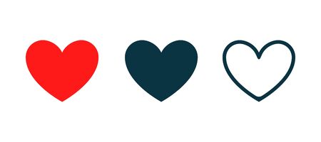 Heart vector shape love icon. Red heart set isolated abstract graphic collection symbolのイラスト素材