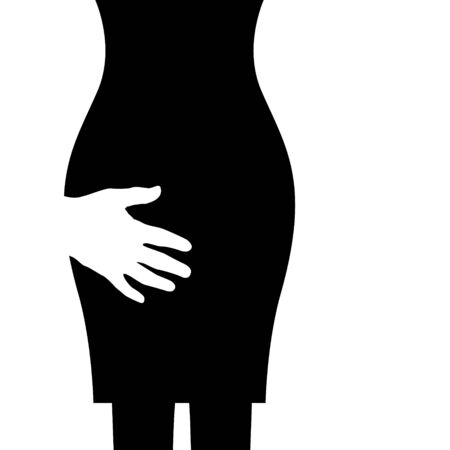 Sexual harassment violence stop poster. Sexual harassment assault woman conceptのイラスト素材