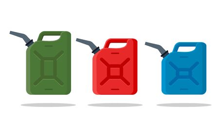 Gasoline fuel canister vector icon. Petrol can gallon gas tank fuel containerのイラスト素材