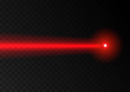 Laser beam red light. Vector laser beam line ray glow effect energy.のイラスト素材