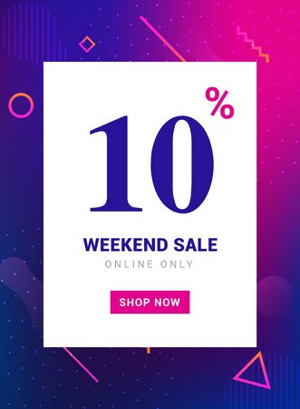 Sale promo banner weekend offer. Big Discount 10 percent promotion deal template.のイラスト素材