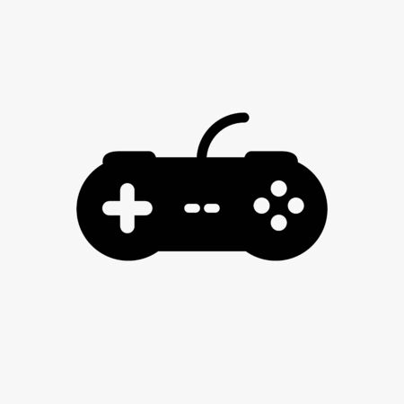 Video game control joystick flat icon. Videogame console controller game pad.