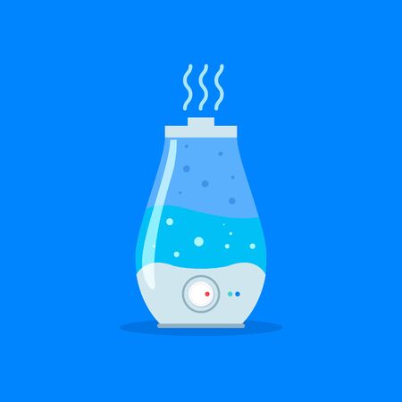 Humidifier air diffuser icon. Purifier microclimate ultrasonic home flat icon, healthy humidityのイラスト素材