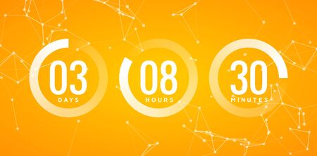 Time countdown clock timer circle number. Stopwatch vector count counter digital ui modern timer