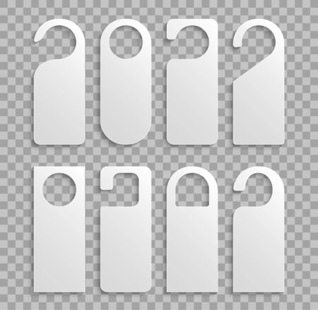 Door tag hanger hotel sign. Room hanger mockup paper label do not disturb templateのイラスト素材