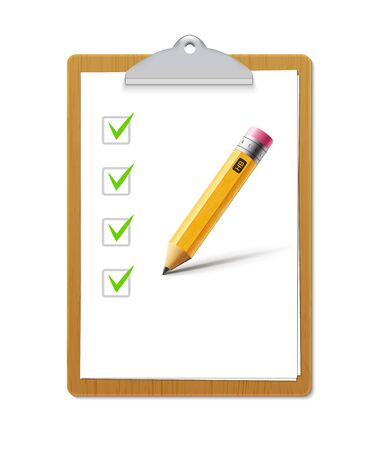 Paper sheet document note holder. Empty vector page isolated a4 clipboardのイラスト素材