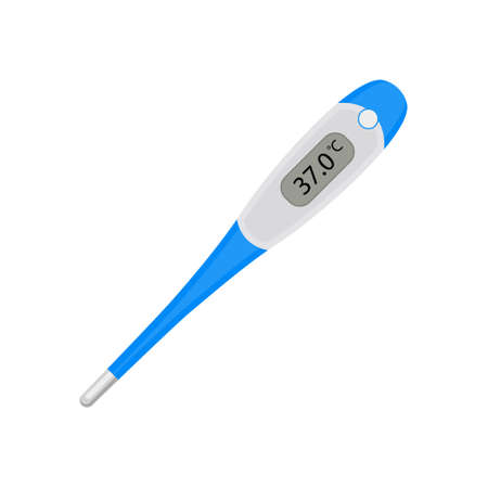 Pharmacy thermometer device object. Vector medical healthcare thermometer doctor equipment