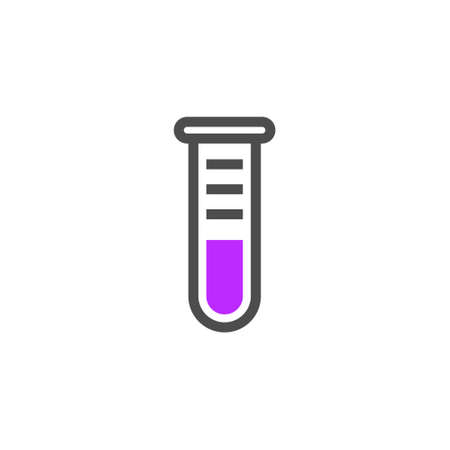 Laboratory beaker icon test tube. Chemistry experimental logo lab bubble vector iconのイラスト素材