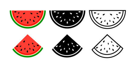 Watermelon background bite icon. Melon vector food slice cartoon fruitのイラスト素材