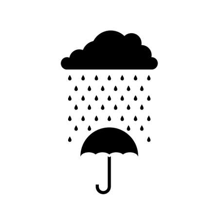 Umbrella vector icon. Rain protection umbrella water symbol. Rain safety sign drop icon isolatedのイラスト素材