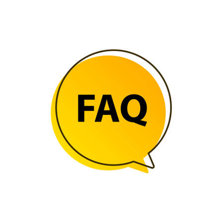 Faq help flat design icon. Query frequently question speech vector information symbolのイラスト素材