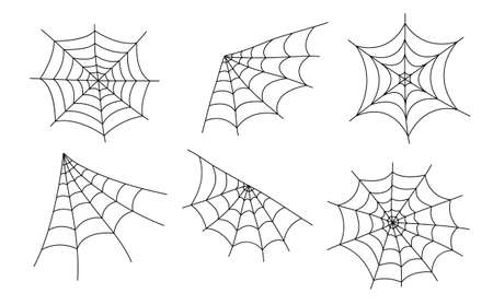 Spider web cobweb vector icon doodle, Spiderweb border circle cartoon net halloweenのイラスト素材