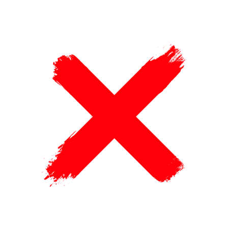 Re wrong cross vector symbol. Handwritten vote ink sign cross mark