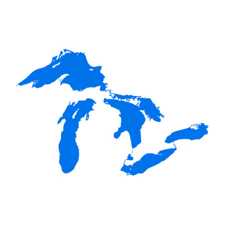 Great lakes map michigan superior vector silhouette abstract illustration mapのイラスト素材