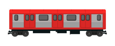 Subway train illustration, tube station flat train icon. Underground metro vectorのイラスト素材