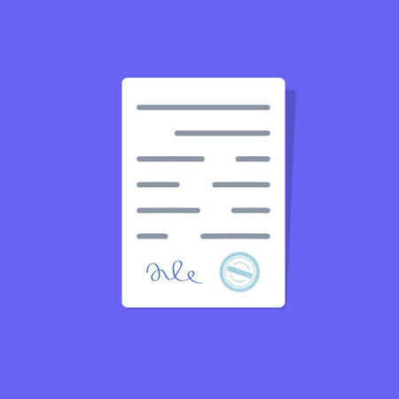 Document sign approve paper license vector contract designのイラスト素材
