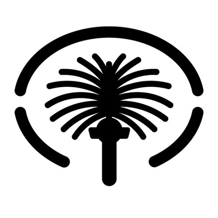 Palm Jumeirah icon dubai vector island map illustration. Palm Jumeirah symbolのイラスト素材