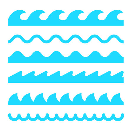 Wave icon vector line sea ocean water simple element illustration. Wave water icon symbolのイラスト素材