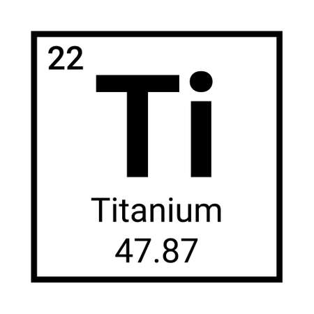 Titanium periodic element icon. Titanium symbol chemistryのイラスト素材
