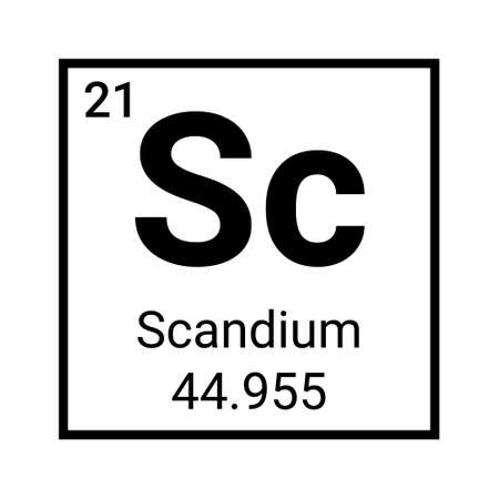 Scandium metal element symbol icon. Periodic table scandium elementのイラスト素材