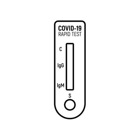 Covid rapid test antibody kit. PCR corona virus rapid test vector iconのイラスト素材