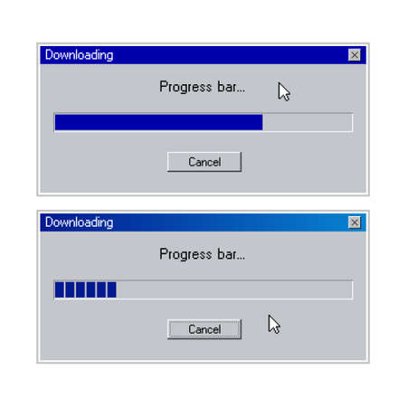 Retro progress bar download vintage page window. Vector ui progress bar retro pcのイラスト素材