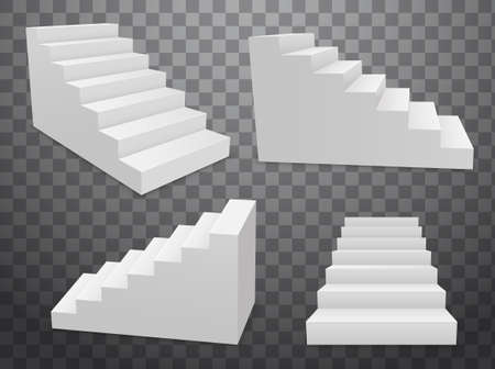 Staircase vector 3d isolated construction interior modern success. 3d ladder stair pedestalのイラスト素材