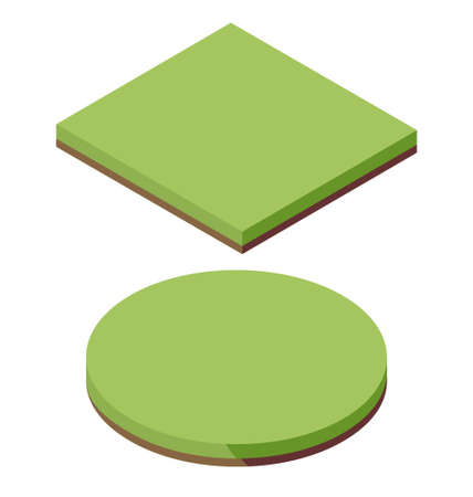 Isometric grass land texture icon. Field landscape garden green vectorのイラスト素材