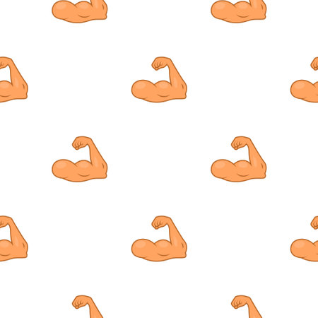 Arm emoji gym muscle exercise sport seamless backgroundのイラスト素材