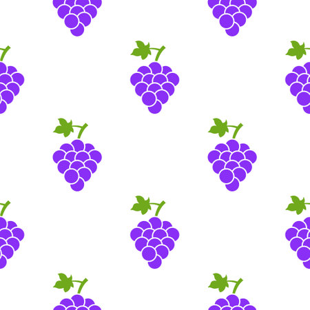 Grape seamless pattern flat graphic background. Grape simple vector patternのイラスト素材