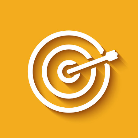 Target with arrow. Business success concept. Vector flat target isolated iconのイラスト素材