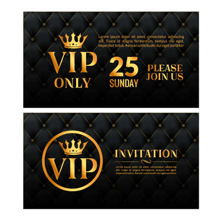 Vip luxury invitation event. Vintage leather exclusive invitation card design gold membershipのイラスト素材