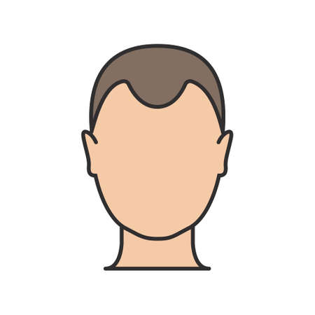 Hair loss man icon cartoon vector logo. Hair loss male scalp bald illustrationのイラスト素材