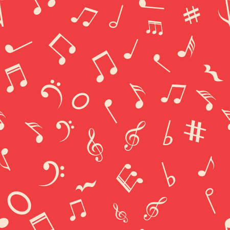 Music note seamless background pattern vector hand drawn kid doodle music note symbolのイラスト素材