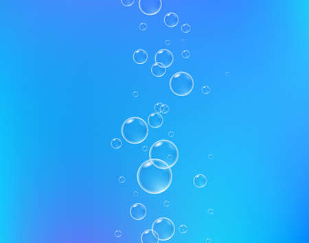 Bubble fizz water vector champagne soda sparkle underwater bubbles background. Fizz foam liquid transparentのイラスト素材