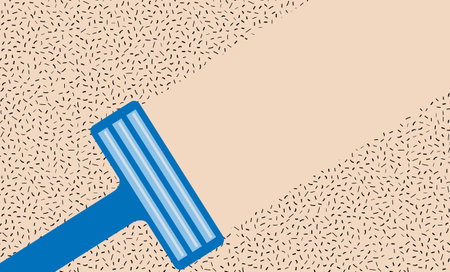 Shave hair vector woman skin razor human clean skin. Hair shaving illustrationのイラスト素材