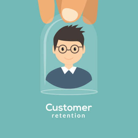 Customer retention care happy patient icon. Support customer care pictogram client helpのイラスト素材