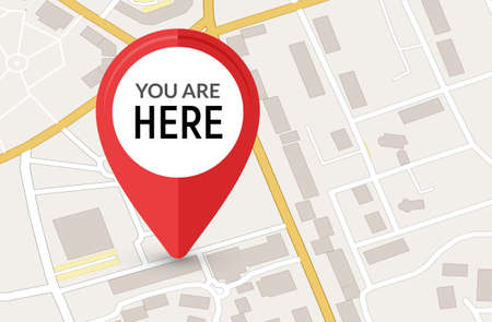 You are here sign icon mark. Destination or location point concept. Pin position marker designのイラスト素材