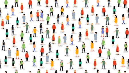 People group different illustration seamless pattern youth background. Vector society people groupのイラスト素材