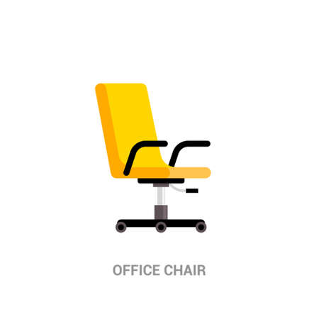 Office chair icon desk vector work seat armchair. Business office chair flat iconのイラスト素材