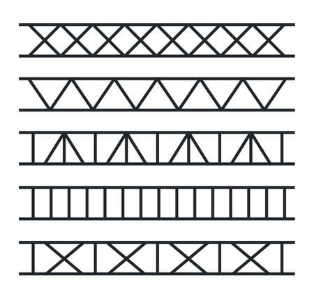 Metal framework truss structure construction billboard iron girder horizontal stage frameのイラスト素材