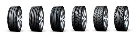Car wheel tyre 3d isolated vector automobile service. Car tire wheel 3d icon